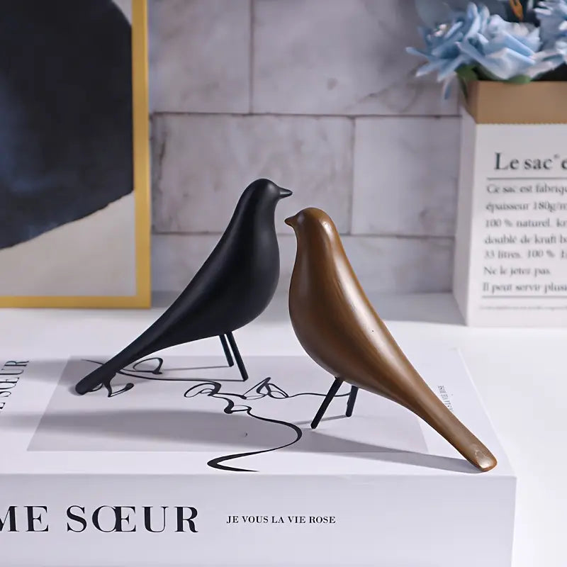 PLUMES D'ART – ABSTRACT ART DECO BIRD STATUE SET