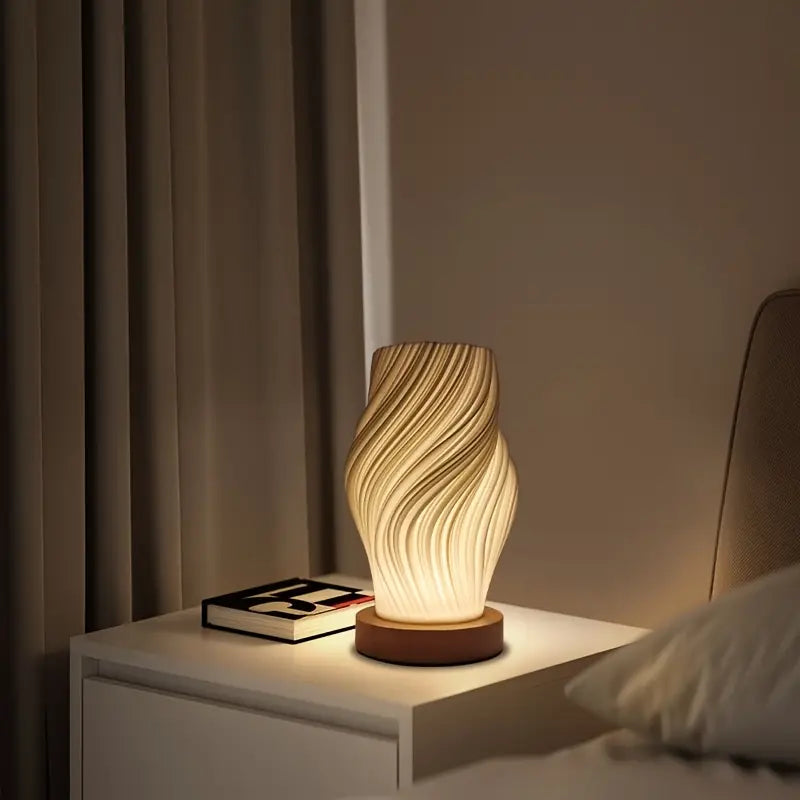 LUMIÈRE LINÉA – MINIMALIST WOODEN TABLE LAMP (USB POWERED)